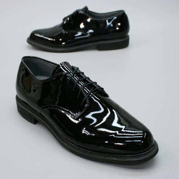 Capps Men's 14 E Wide Cage Prime Black Gloss DLA Troop Dress Oxfords Shoes 1B5D0 - Picture 1 of 12